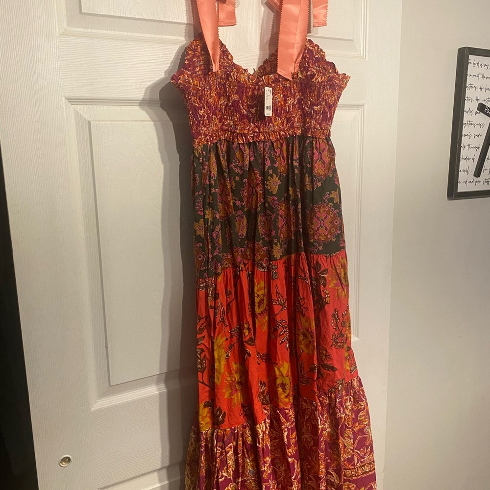 NWT Free People Pink Bluebell Red/pink Maxi Dress - Picture 2 of 7